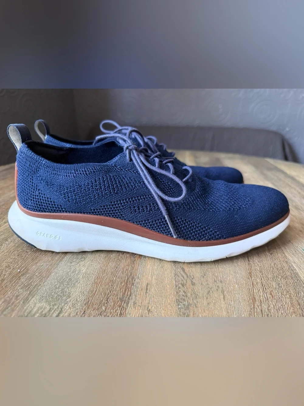 Cole Haan OriginalGrand Stitchlite Wingtip Oxfords in Navy Blue - Size 9